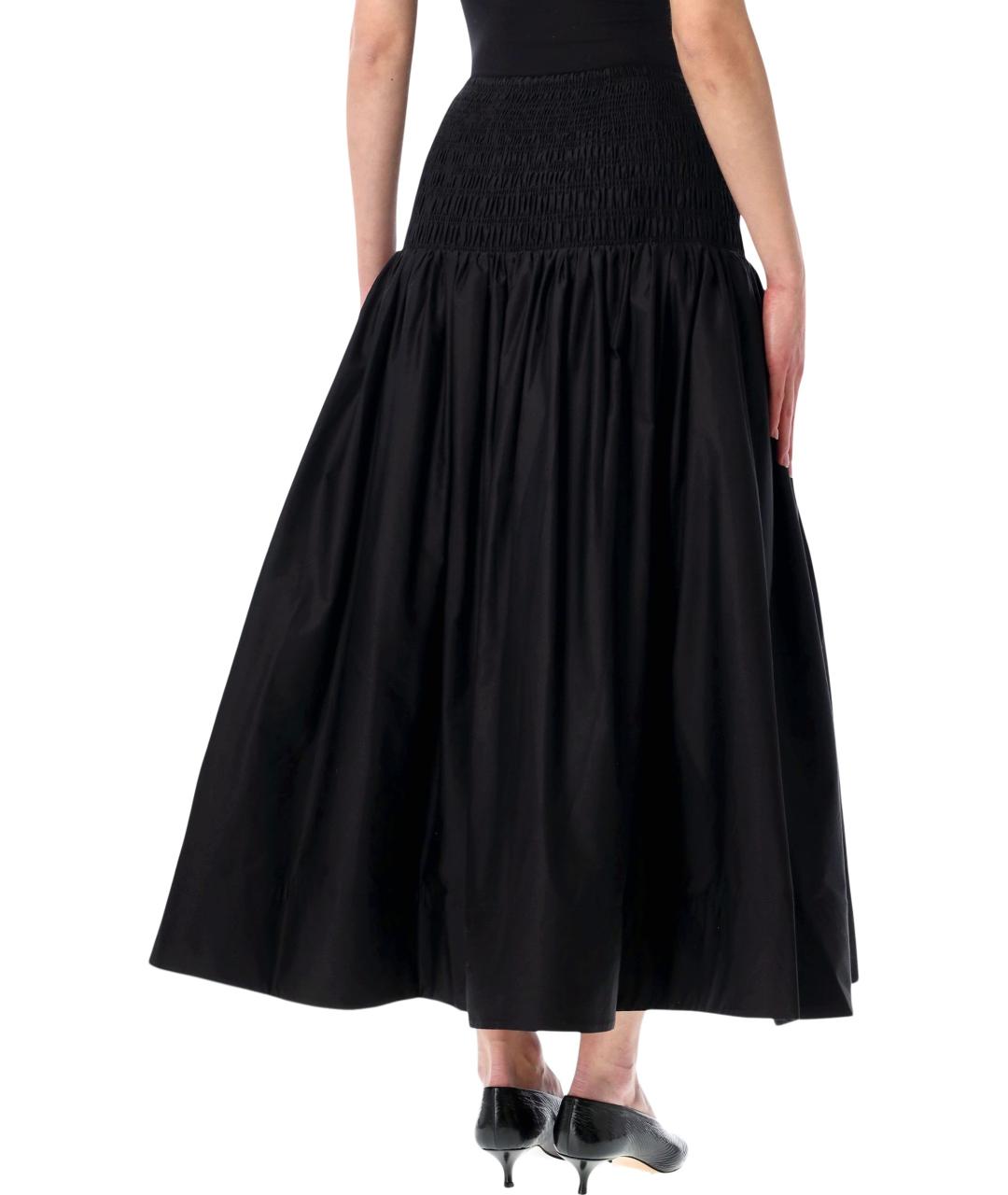 SELF-PORTRAIT Черная хлопковая юбка макси, фото 3