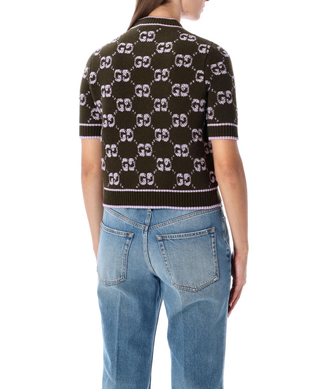 GUCCI Зеленый шерстяной джемпер / свитер, фото 3