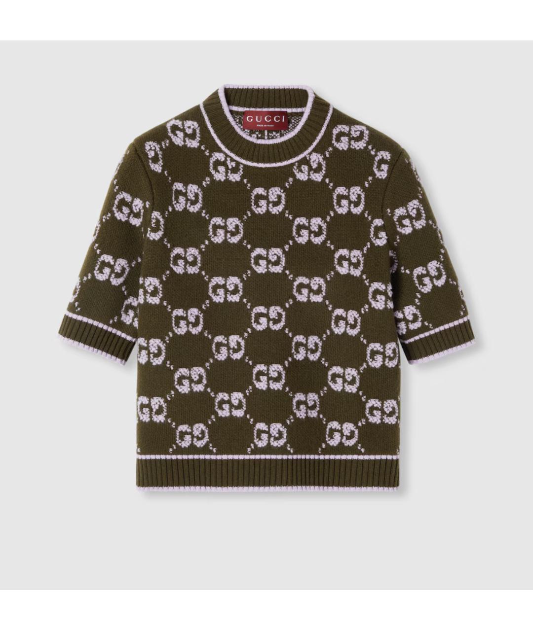 GUCCI Зеленый шерстяной джемпер / свитер, фото 5