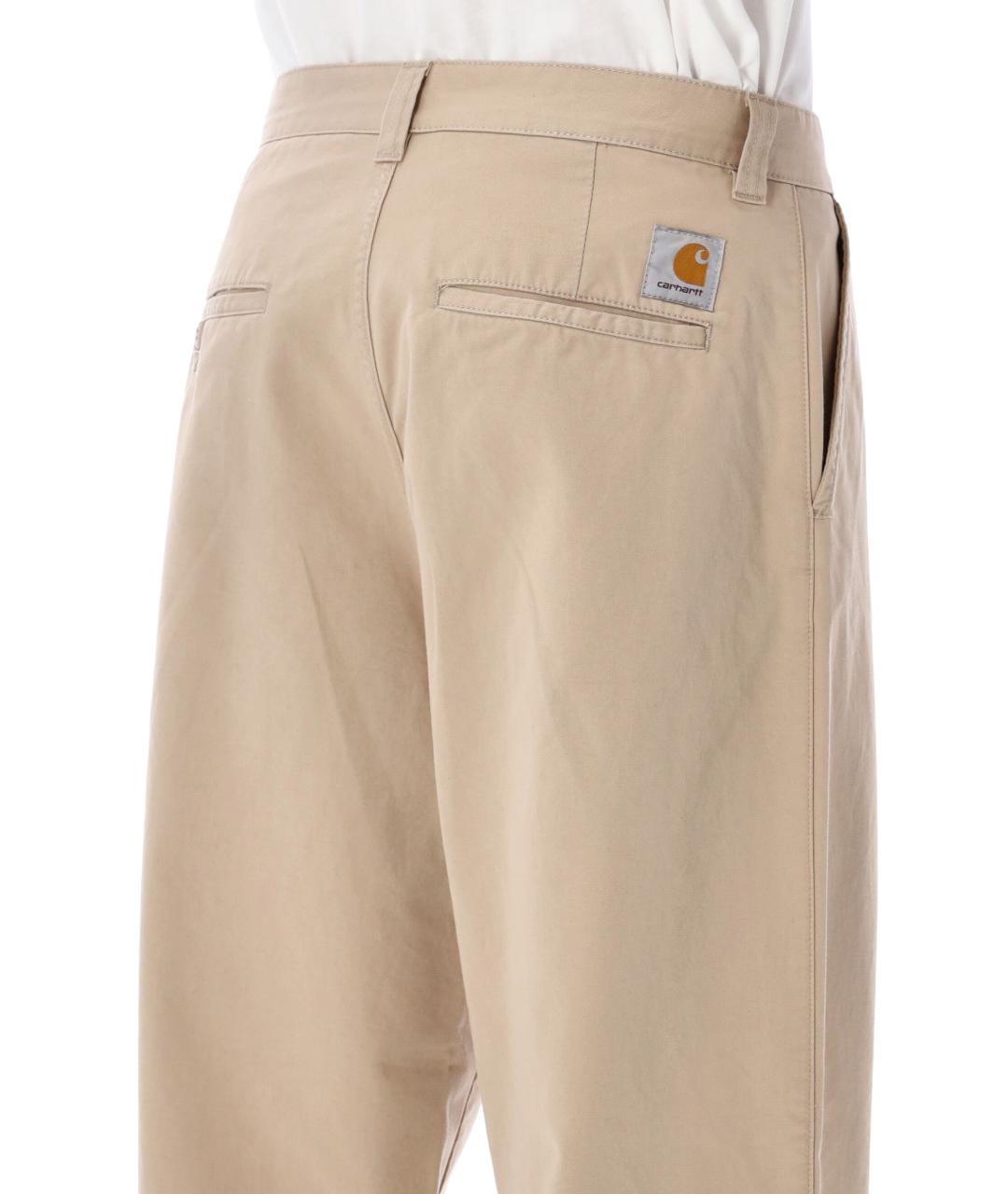 CARHARTT WIP Бежевые хлопковые повседневные брюки, фото 3