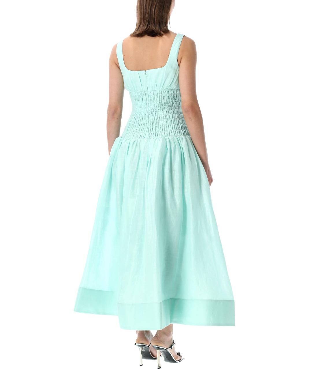 SELF-PORTRAIT Голубое хлопковое повседневное платье, фото 3