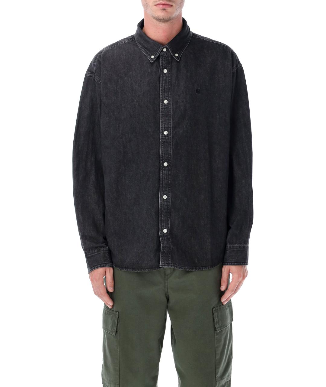 CARHARTT WIP Черная хлопковая кэжуал рубашка, фото 2