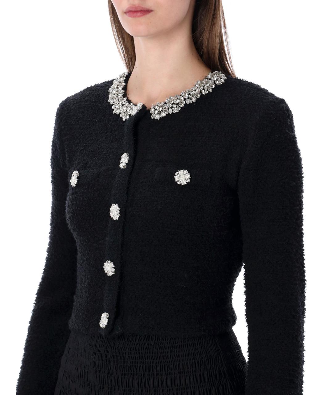 SELF-PORTRAIT Черный полиэстеровый кардиган, фото 4