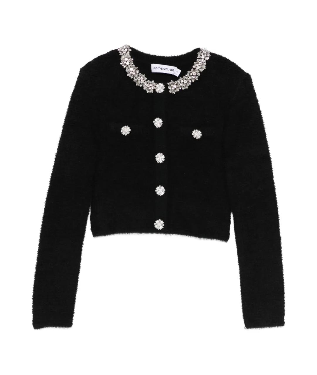 SELF-PORTRAIT Черный полиэстеровый кардиган, фото 1