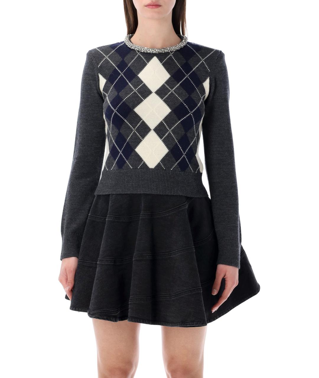 SELF-PORTRAIT Серый шерстяной джемпер / свитер, фото 2