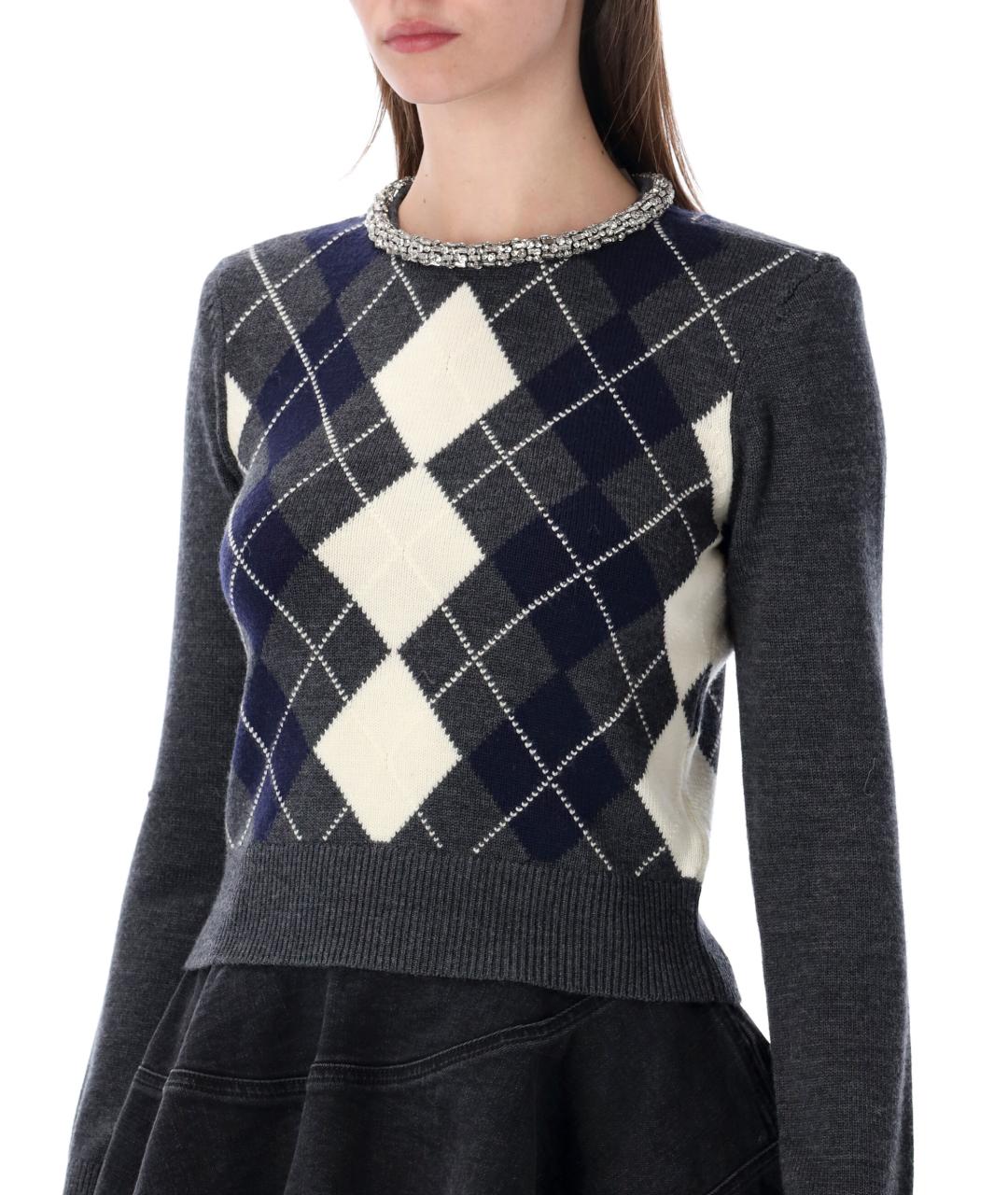 SELF-PORTRAIT Серый шерстяной джемпер / свитер, фото 4