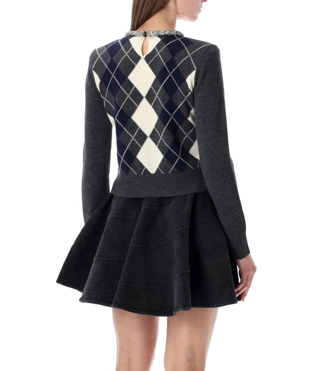 SELF-PORTRAIT Серый шерстяной джемпер / свитер, фото 3