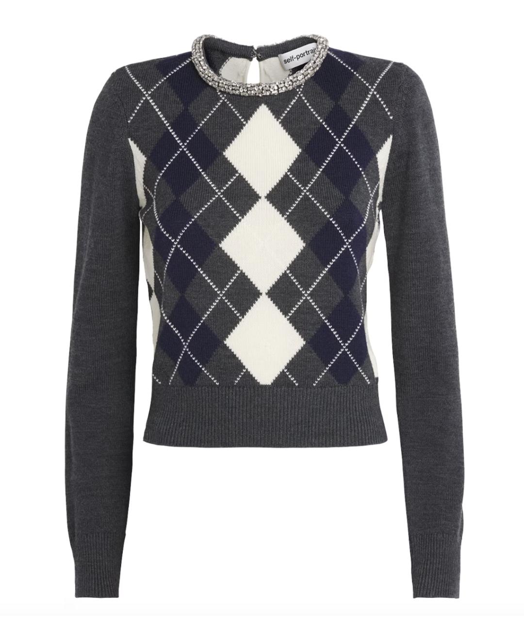 SELF-PORTRAIT Серый шерстяной джемпер / свитер, фото 1