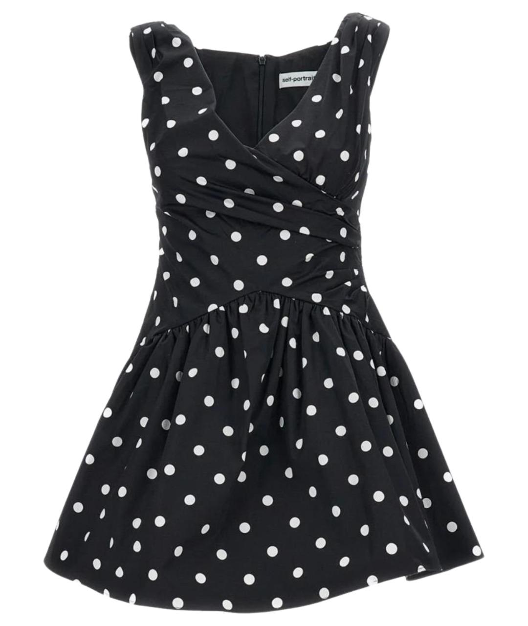 SELF-PORTRAIT Черное хлопковое коктейльное платье, фото 1