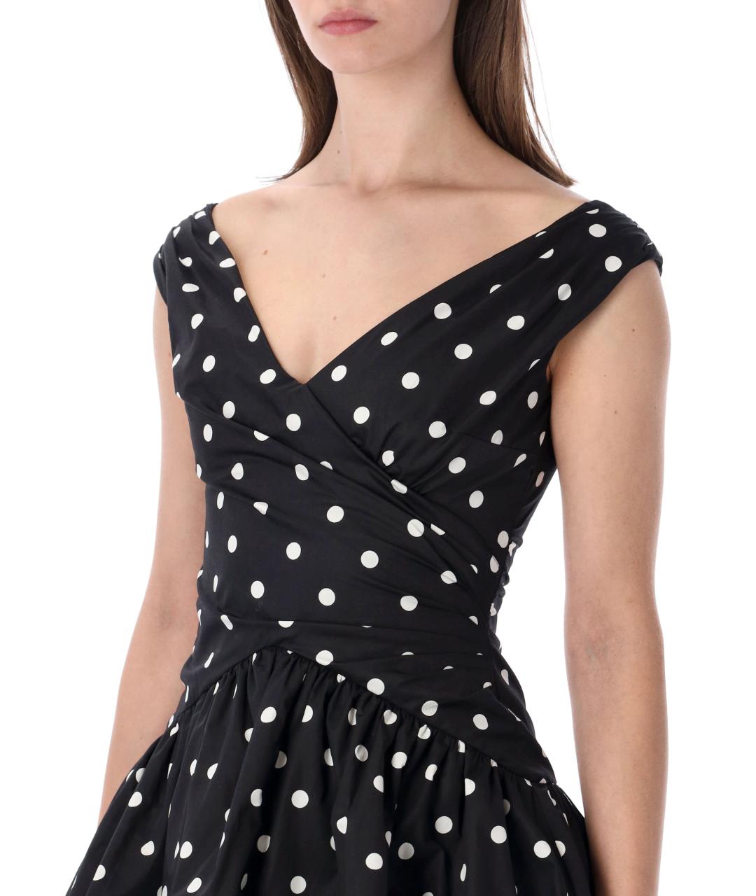 SELF-PORTRAIT Черное хлопковое коктейльное платье, фото 4