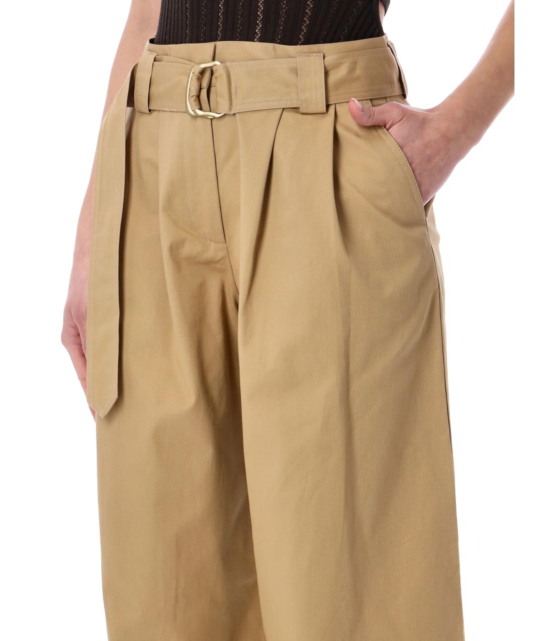 SESSUN Бежевые хлопковые брюки широкие, фото 3