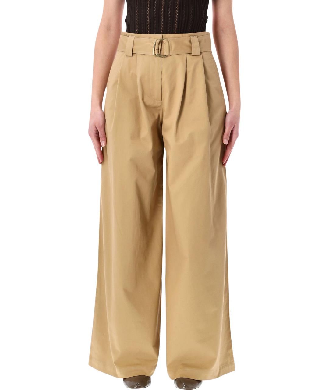 SESSUN Бежевые хлопковые брюки широкие, фото 1