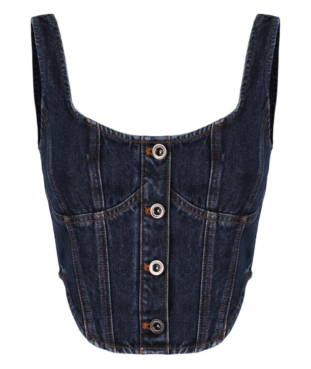 SELF-PORTRAIT Синяя хлопковая майка, фото 1