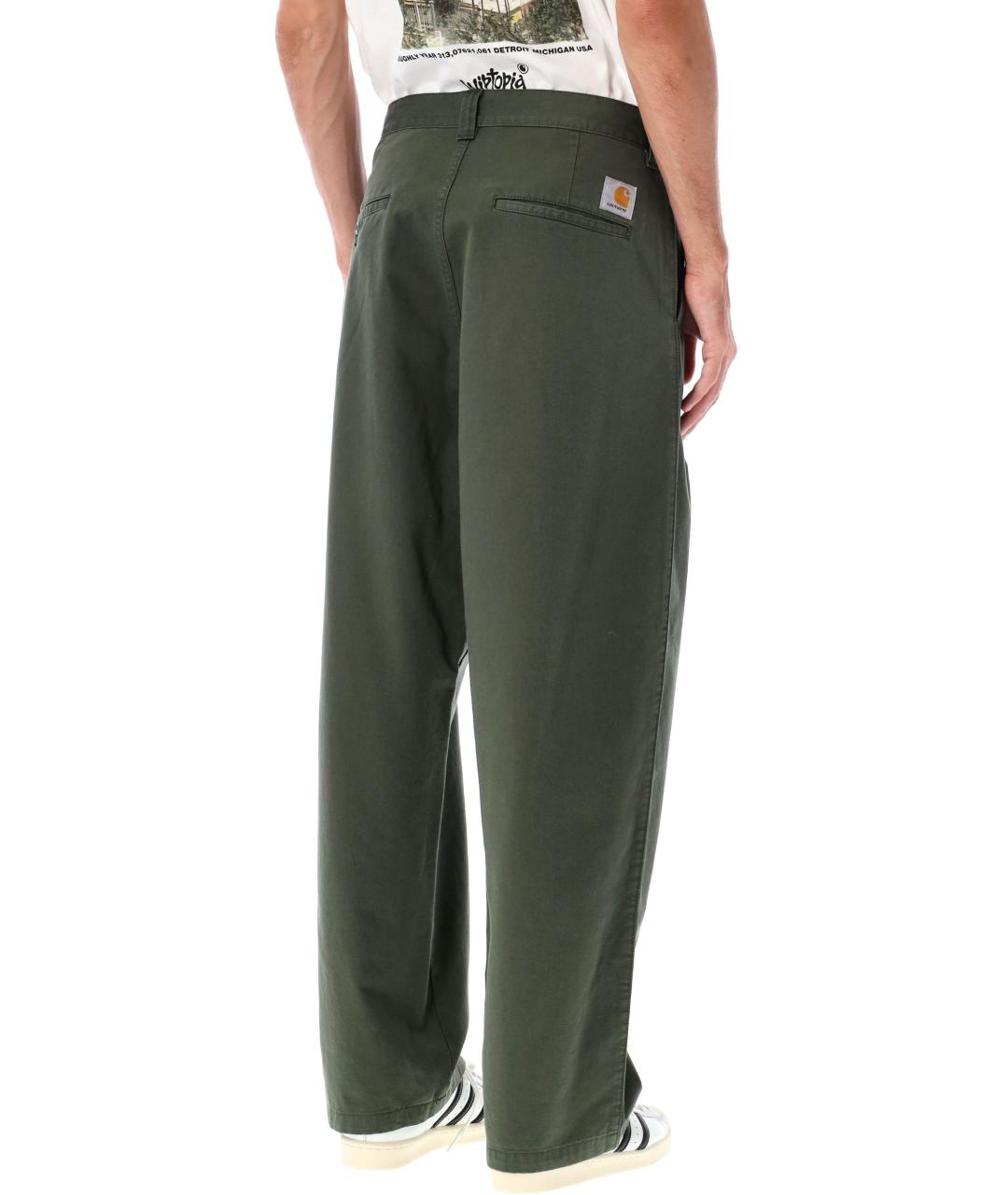 CARHARTT WIP Зеленые хлопковые повседневные брюки, фото 3