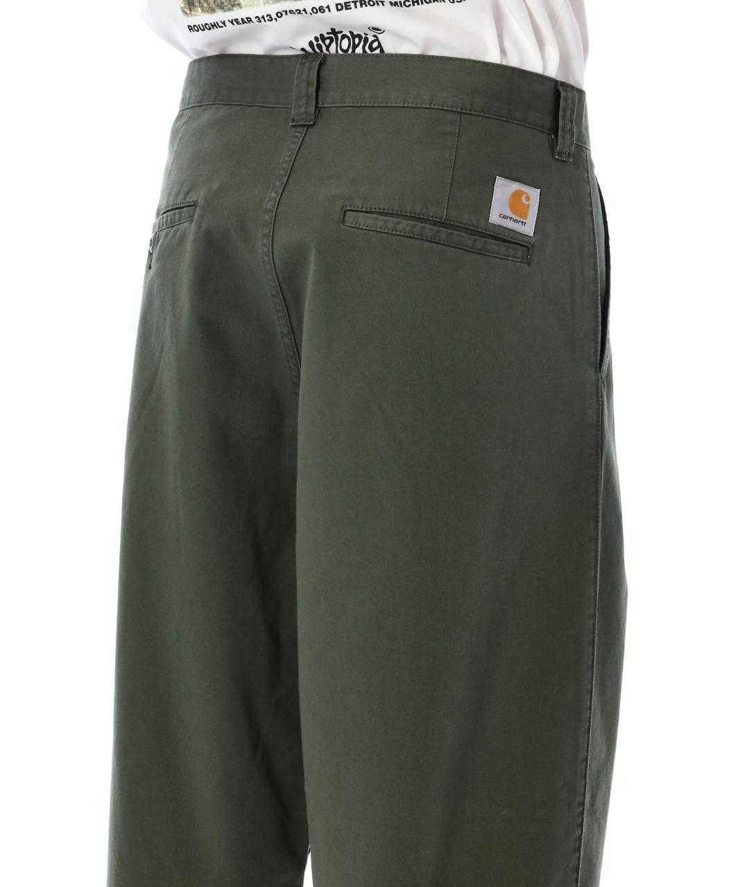CARHARTT WIP Зеленые хлопковые повседневные брюки, фото 4