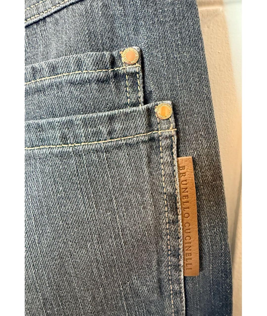 BRUNELLO CUCINELLI Синие прямые джинсы, фото 4