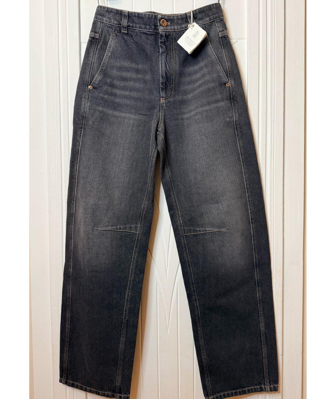 BRUNELLO CUCINELLI Синие прямые джинсы, фото 5