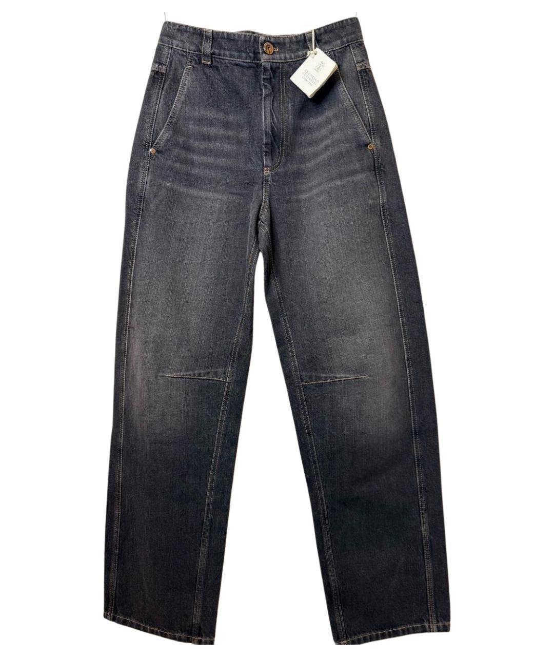 BRUNELLO CUCINELLI Синие прямые джинсы, фото 1