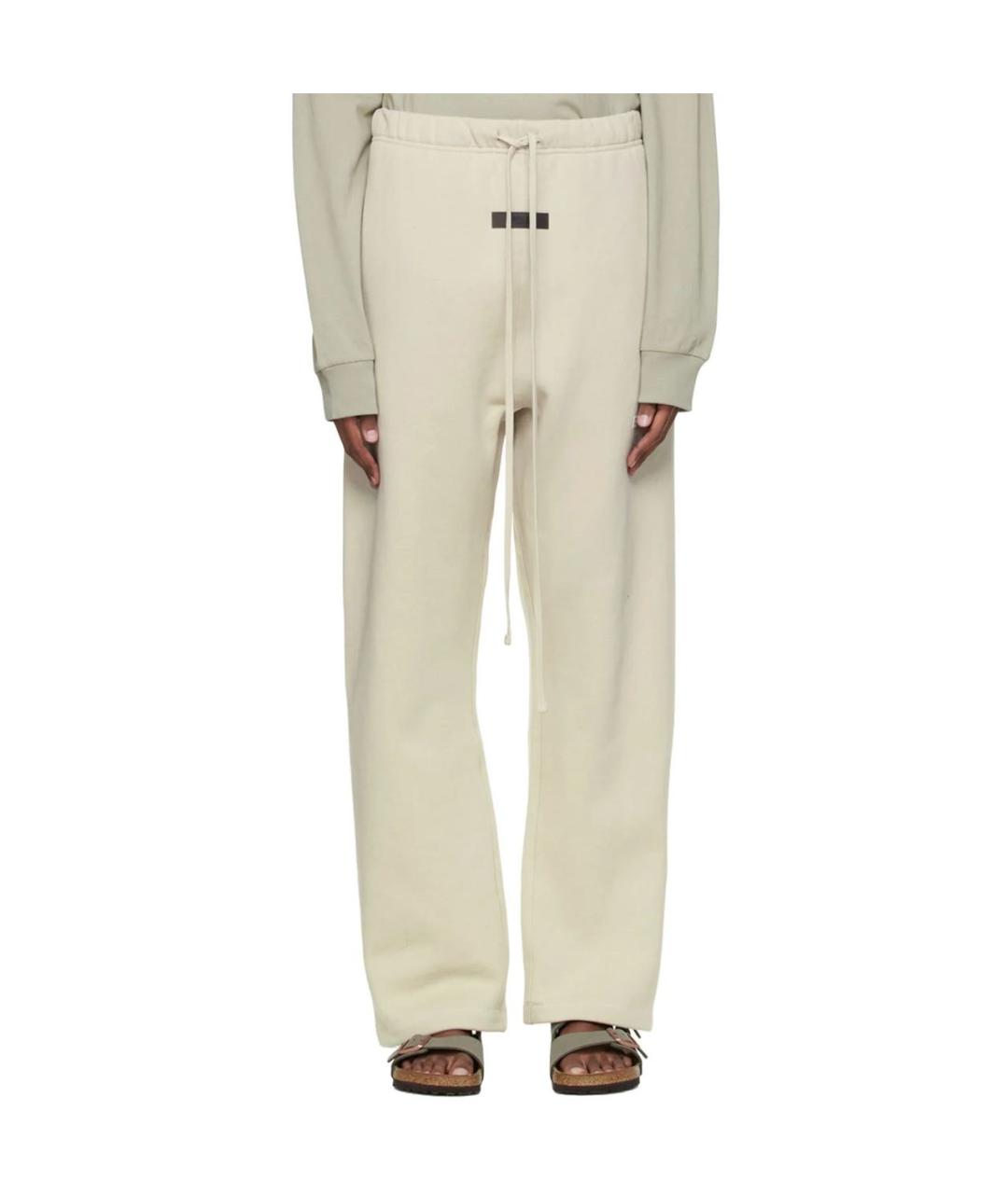 FEAR OF GOD ESSENTIALS Бежевые хлопковые прямые брюки, фото 3