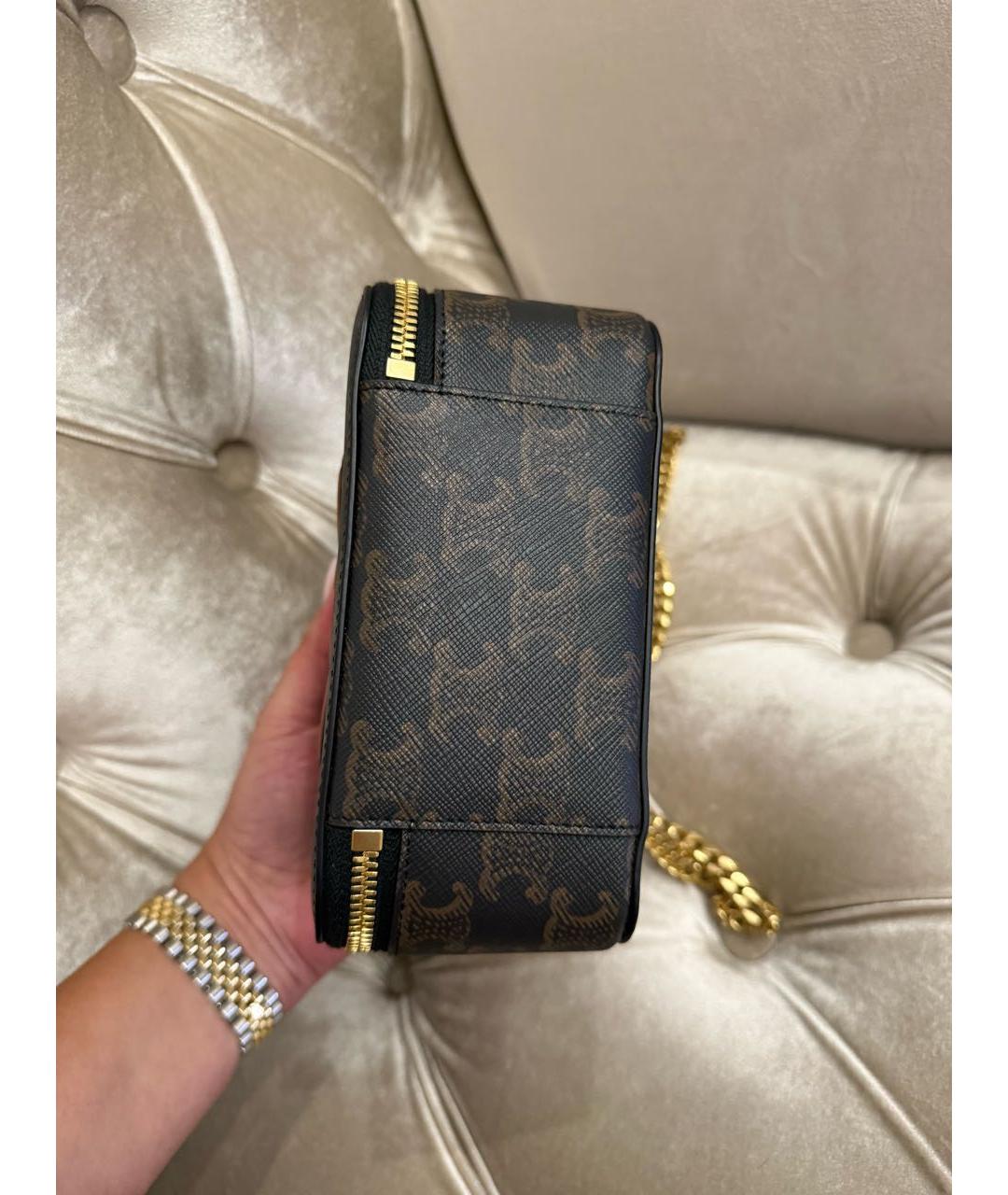 CELINE Коричневая кожаная сумка через плечо, фото 6