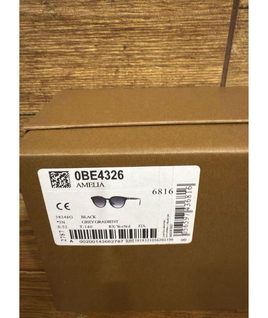 BURBERRY Черные пластиковые солнцезащитные очки, фото 4