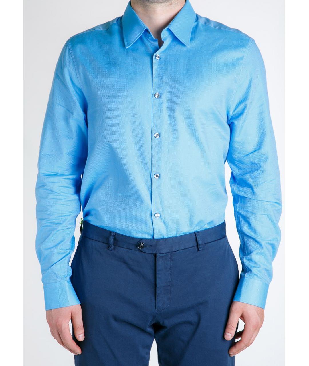 PAUL SMITH Синяя хлопковая классическая рубашка, фото 2