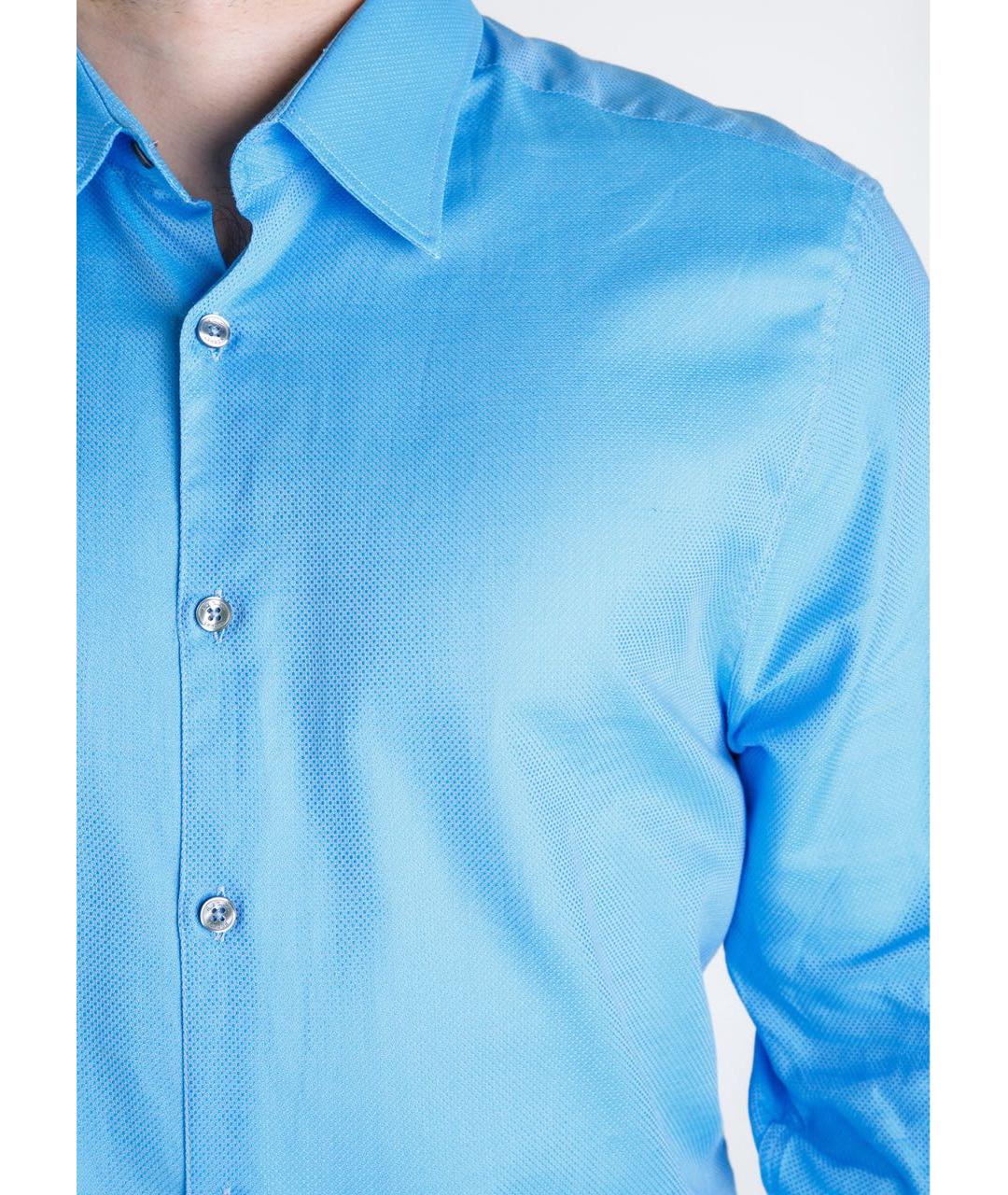 PAUL SMITH Синяя хлопковая классическая рубашка, фото 5