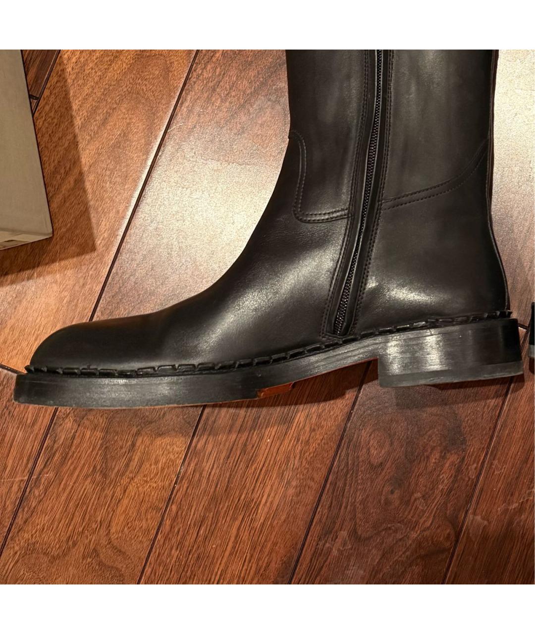 SANTONI Черные кожаные сапоги, фото 4