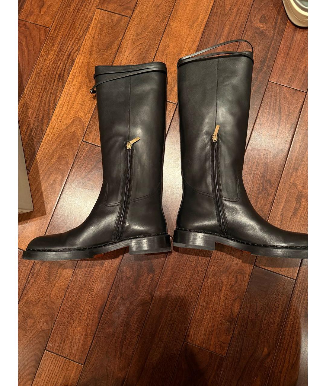 SANTONI Черные кожаные сапоги, фото 2