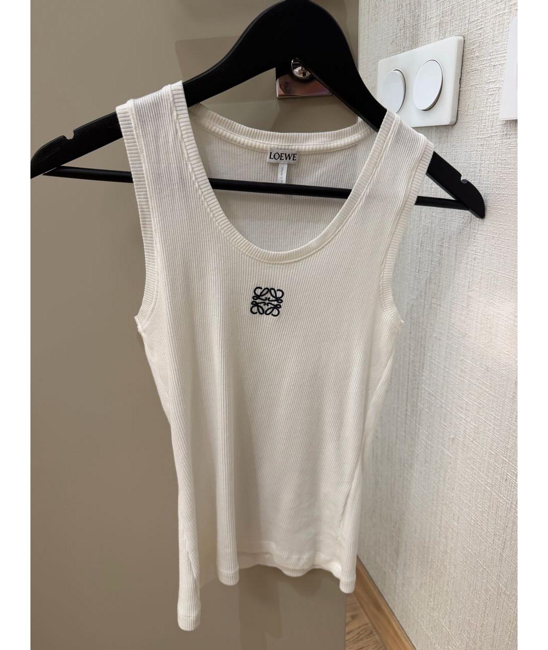 LOEWE Белая хлопковая майка, фото 8