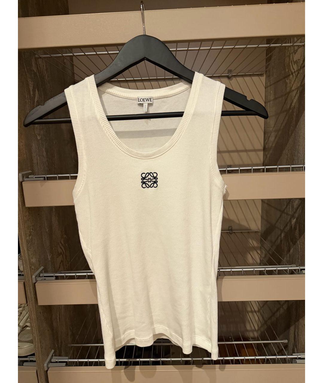 LOEWE Белая хлопковая майка, фото 4