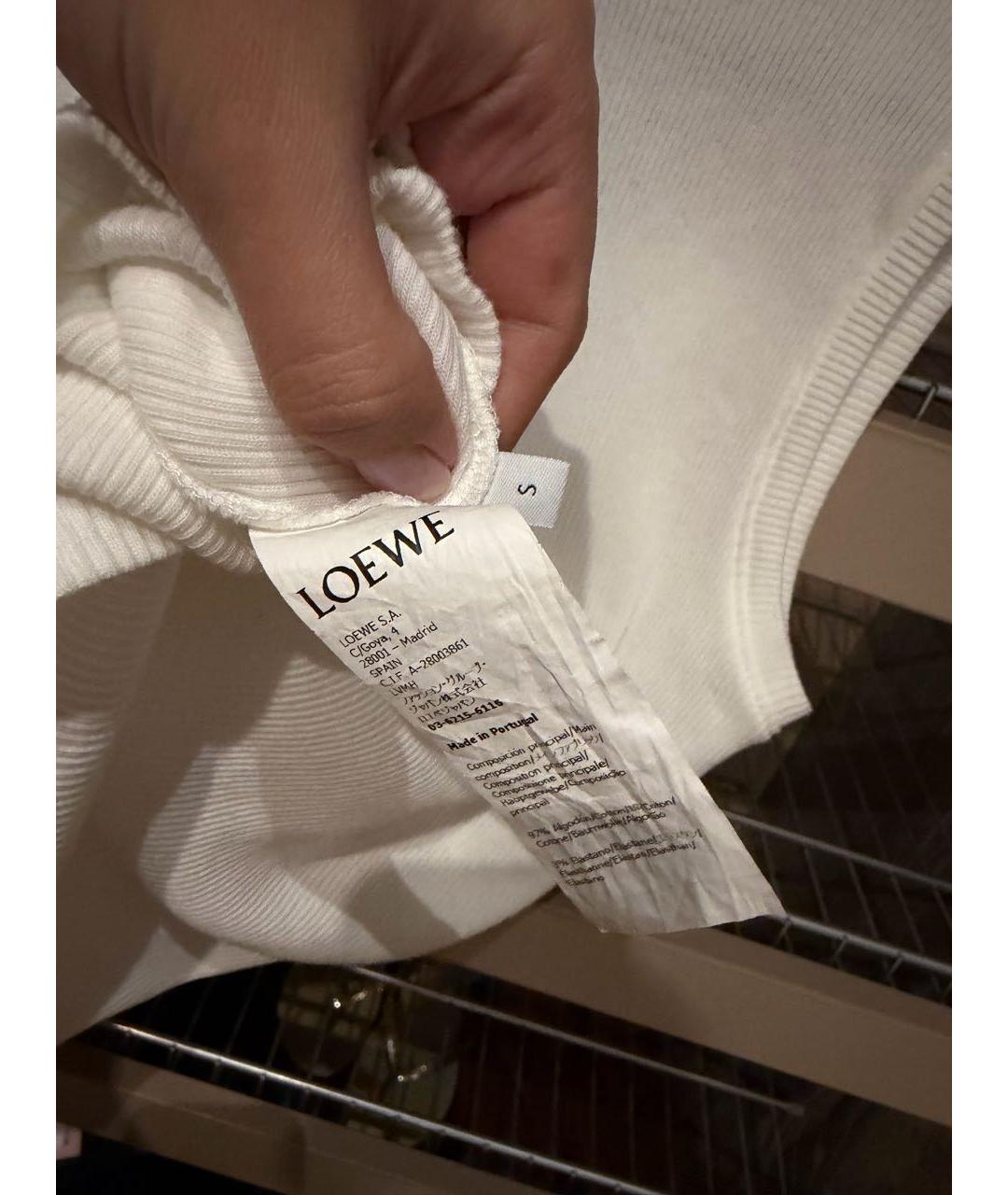 LOEWE Белая хлопковая майка, фото 5