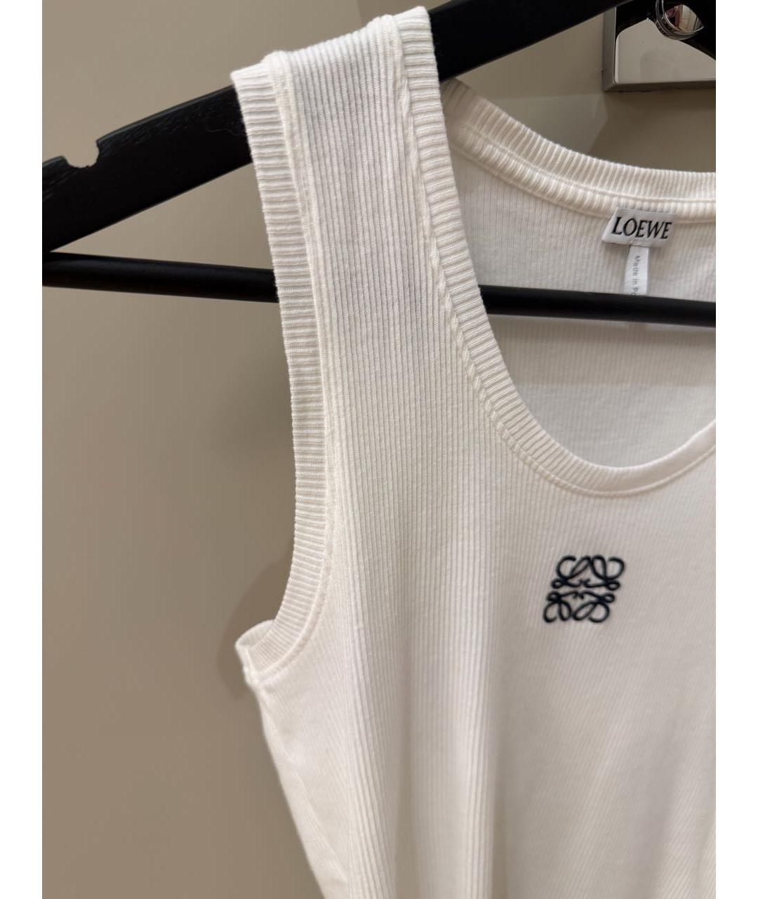 LOEWE Белая хлопковая майка, фото 3