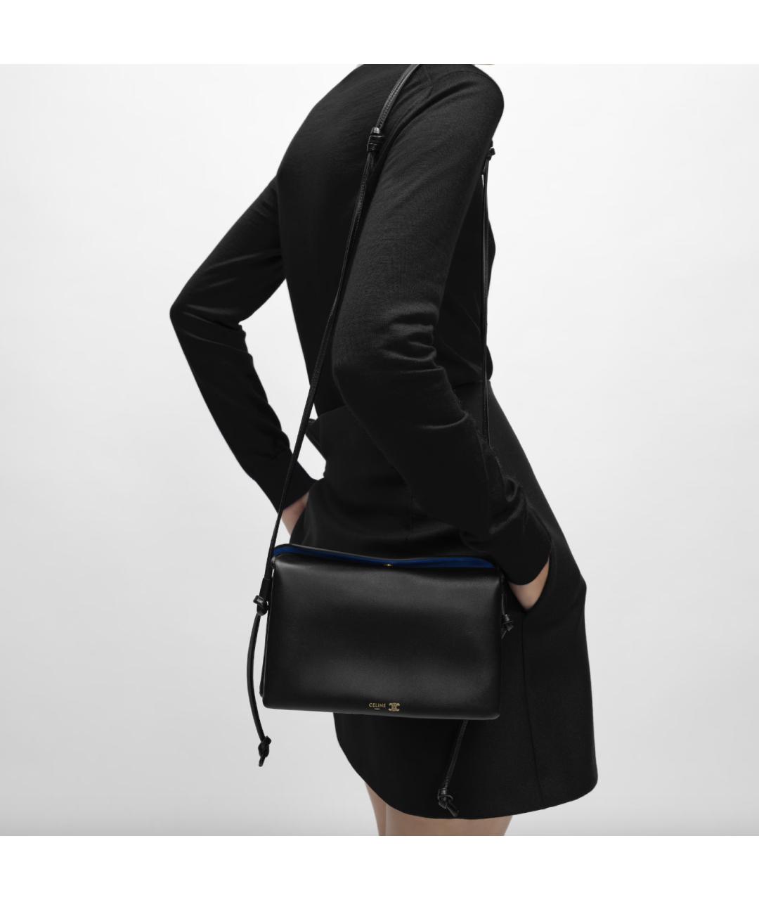CELINE Черная кожаная сумка через плечо, фото 4