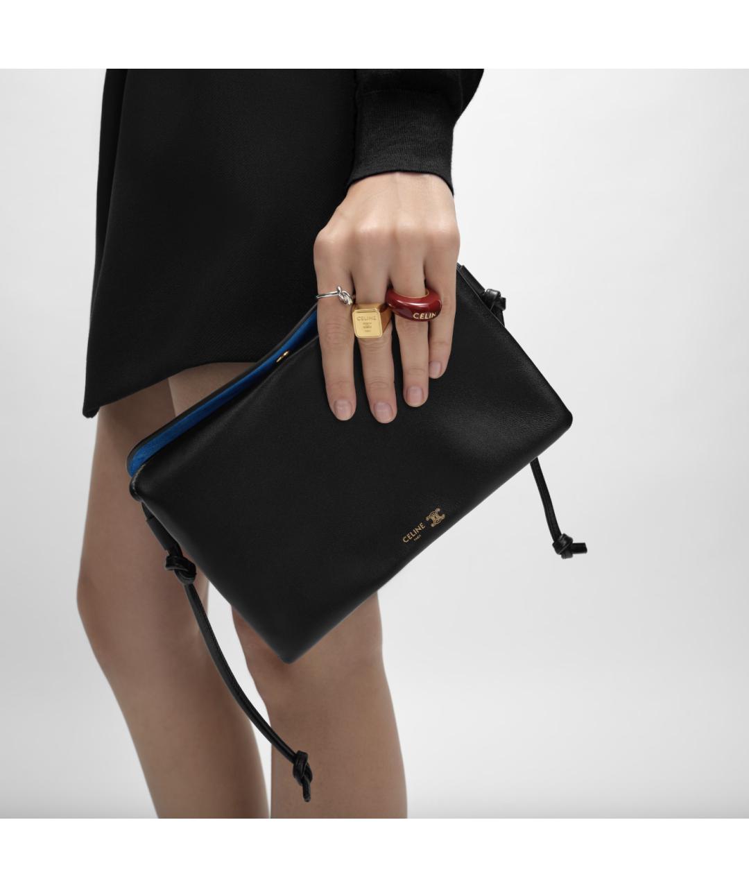 CELINE Черная кожаная сумка через плечо, фото 2