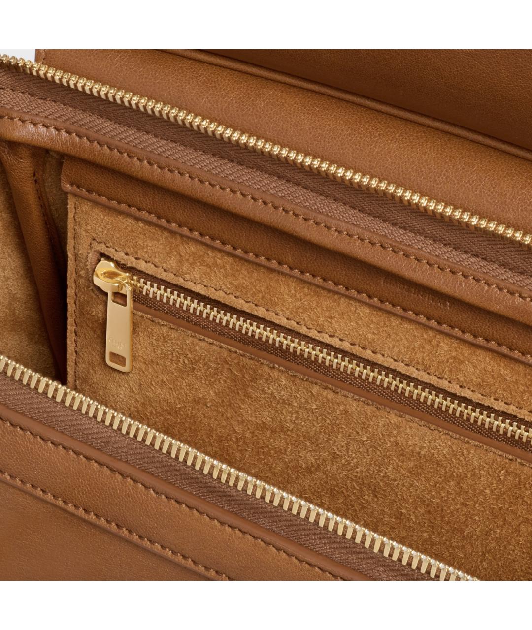 CELINE Коричневая кожаная сумка тоут, фото 6
