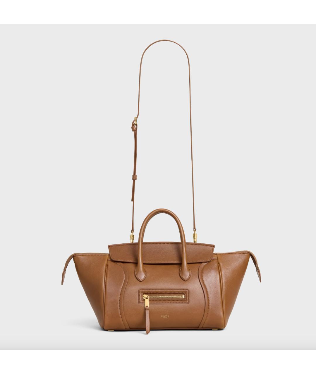 CELINE Коричневая кожаная сумка тоут, фото 8