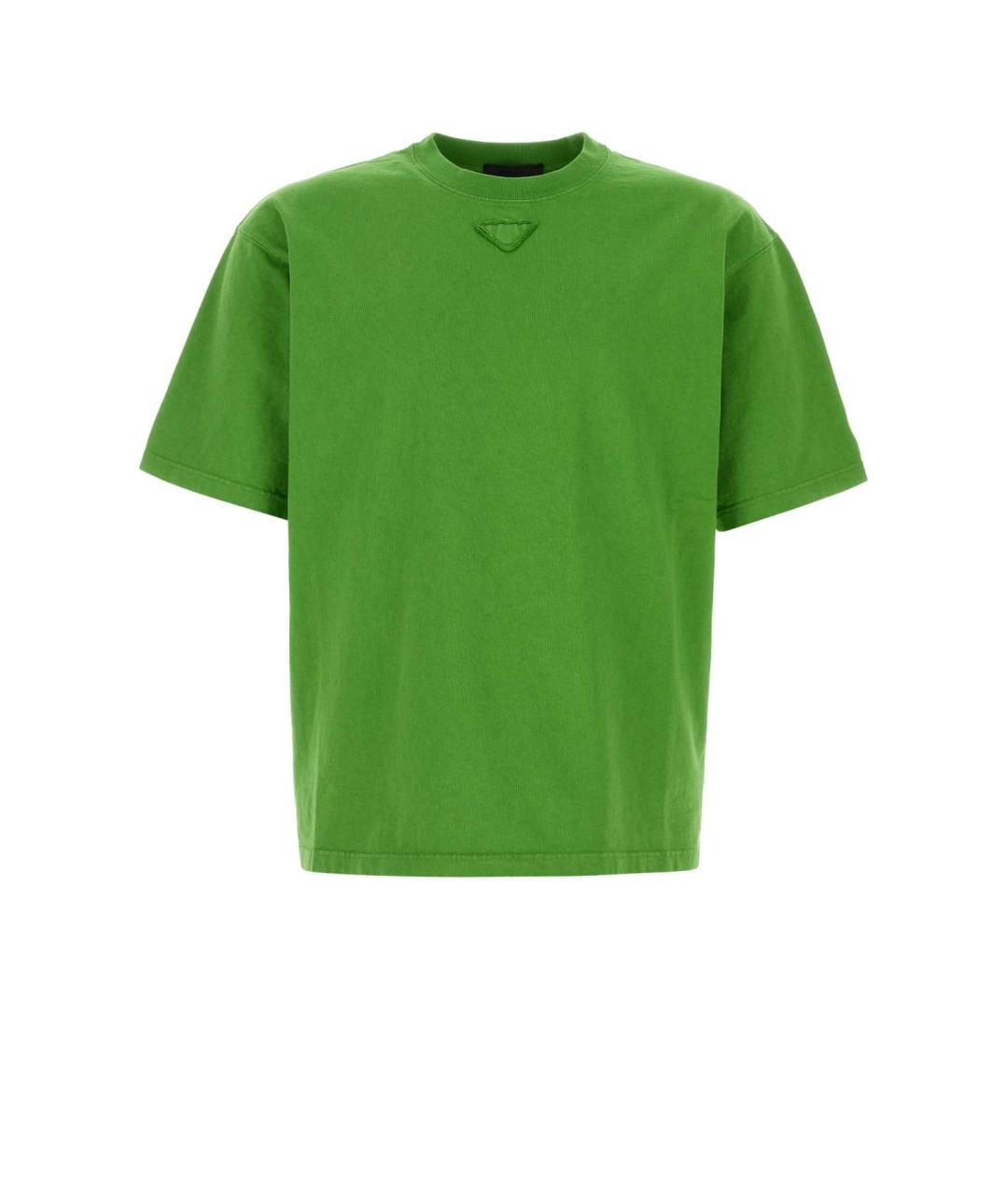 PRADA Зеленая хлопковая футболка, фото 1