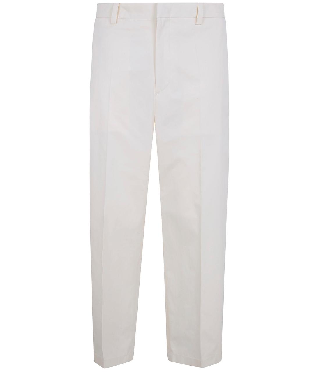 JIL SANDER Белые хлопковые повседневные брюки, фото 1