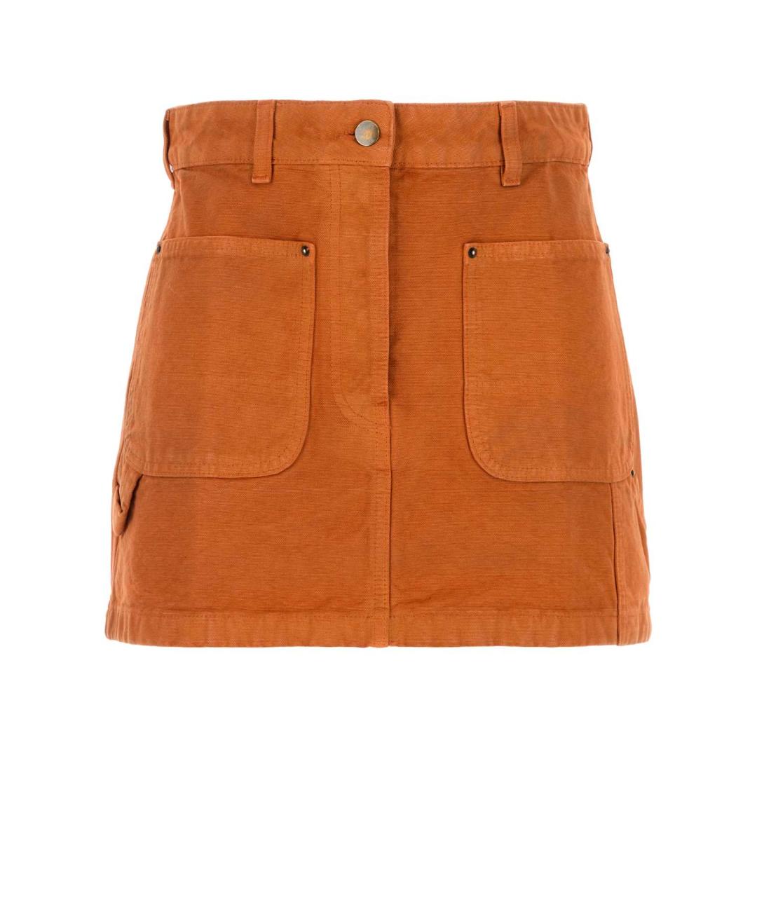 PRADA Оранжевая хлопковая юбка мини, фото 1