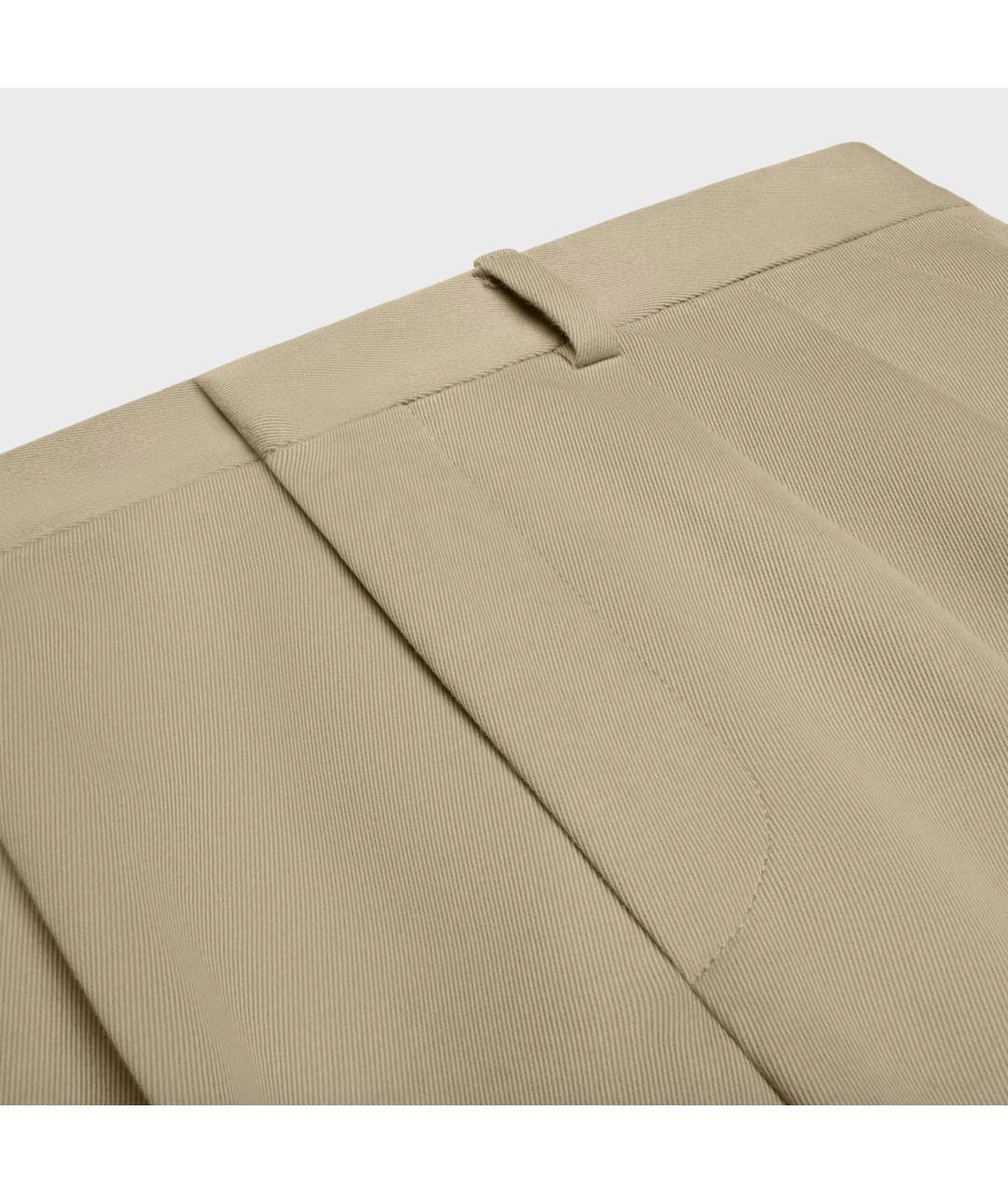 CELINE Бежевые хлопковые прямые брюки, фото 3