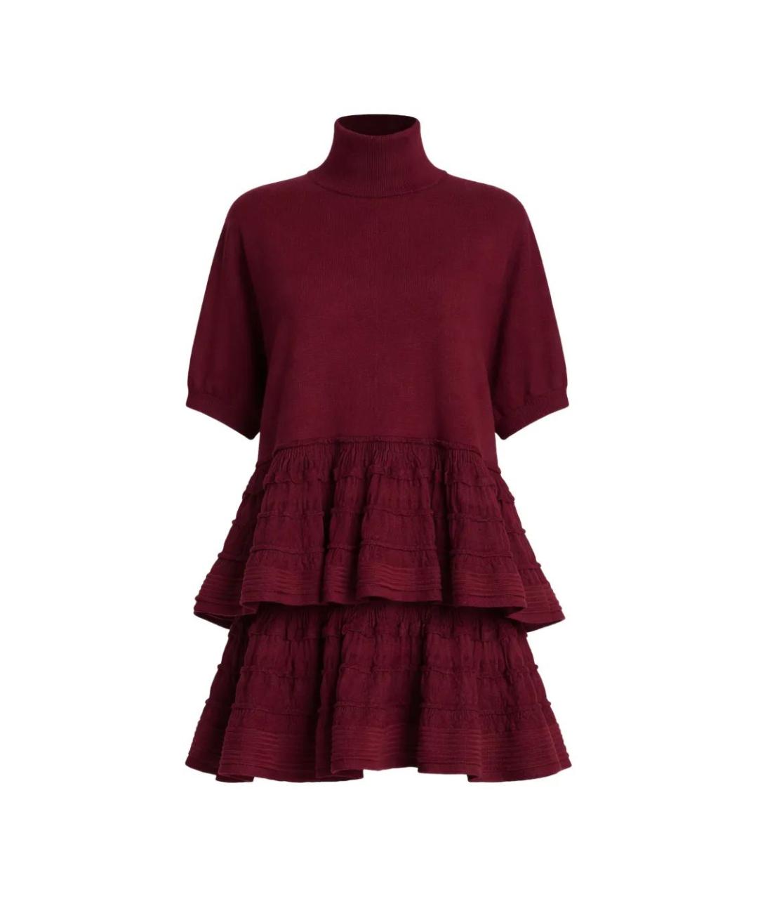 ALAIA Бордовая шерстяная футболка, фото 2