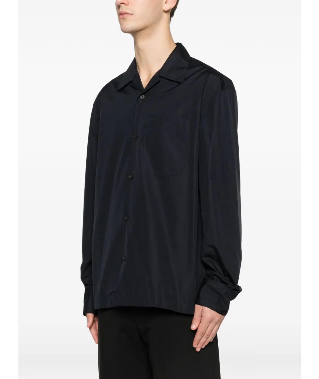 JIL SANDER Темно-синяя хлопковая кэжуал рубашка, фото 3