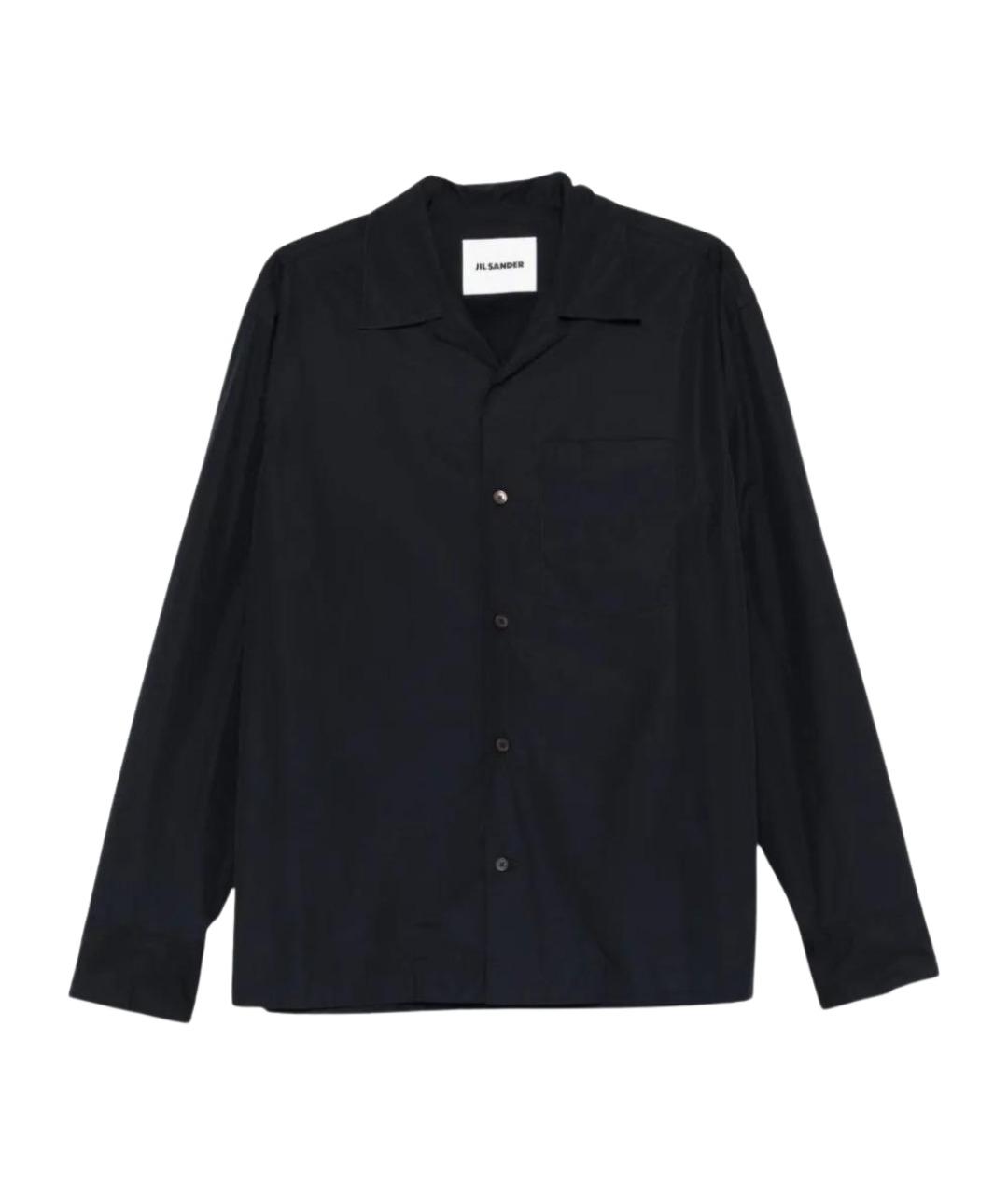 JIL SANDER Темно-синяя хлопковая кэжуал рубашка, фото 1