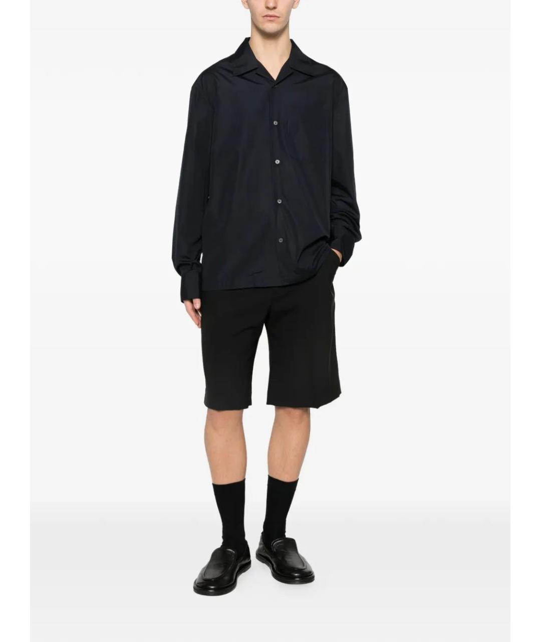 JIL SANDER Темно-синяя хлопковая кэжуал рубашка, фото 2