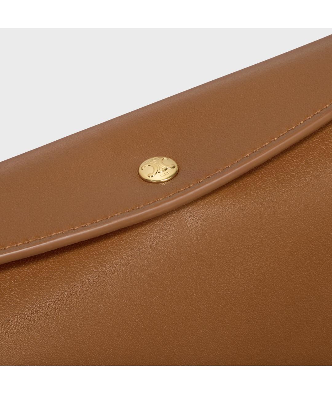 CELINE Коричневая кожаная сумка через плечо, фото 5