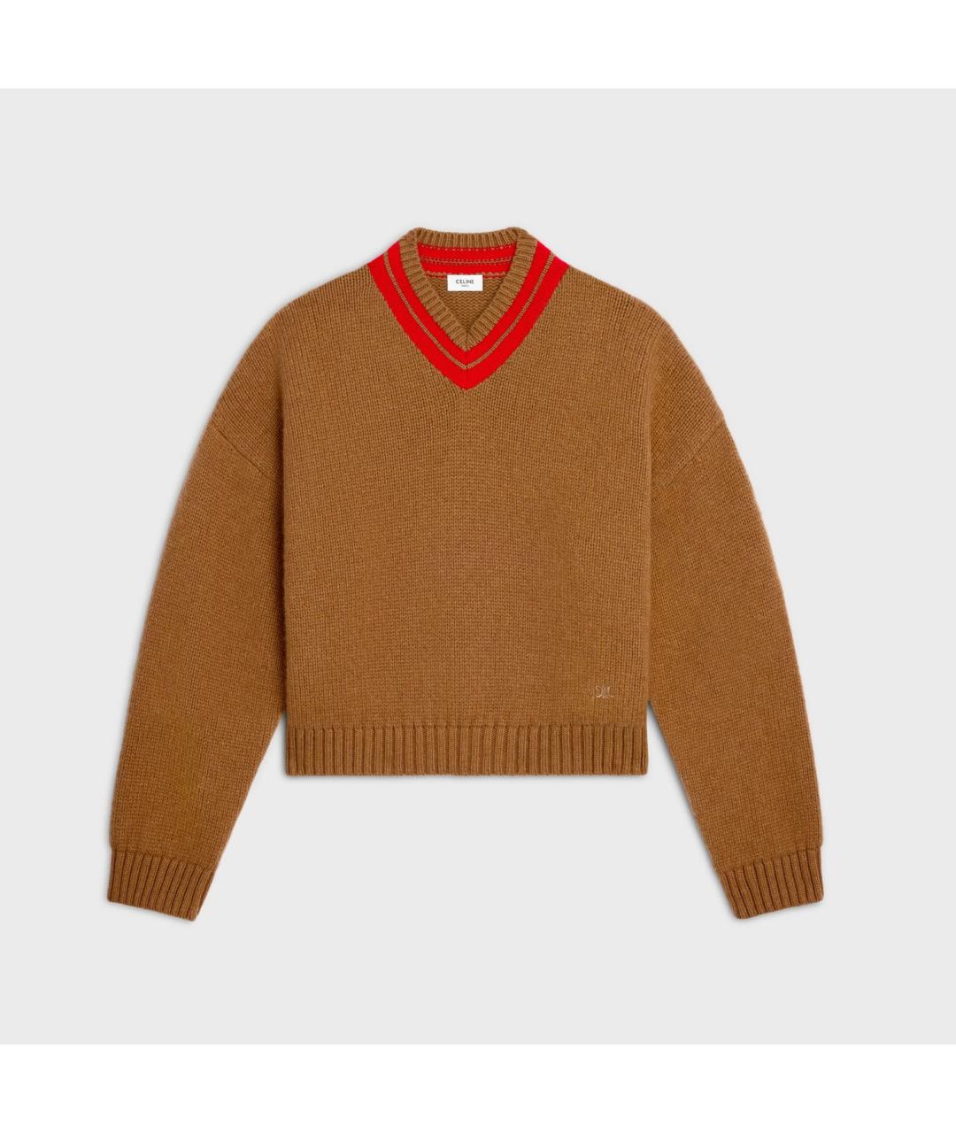 CELINE Коричневый кашемировый джемпер / свитер, фото 5