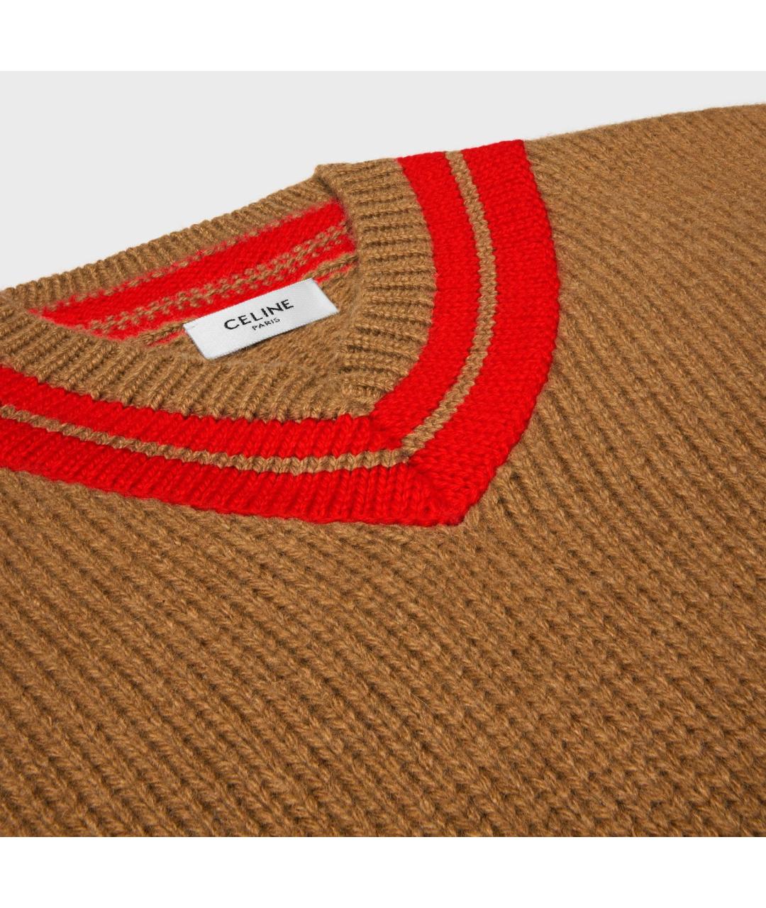 CELINE Коричневый кашемировый джемпер / свитер, фото 3