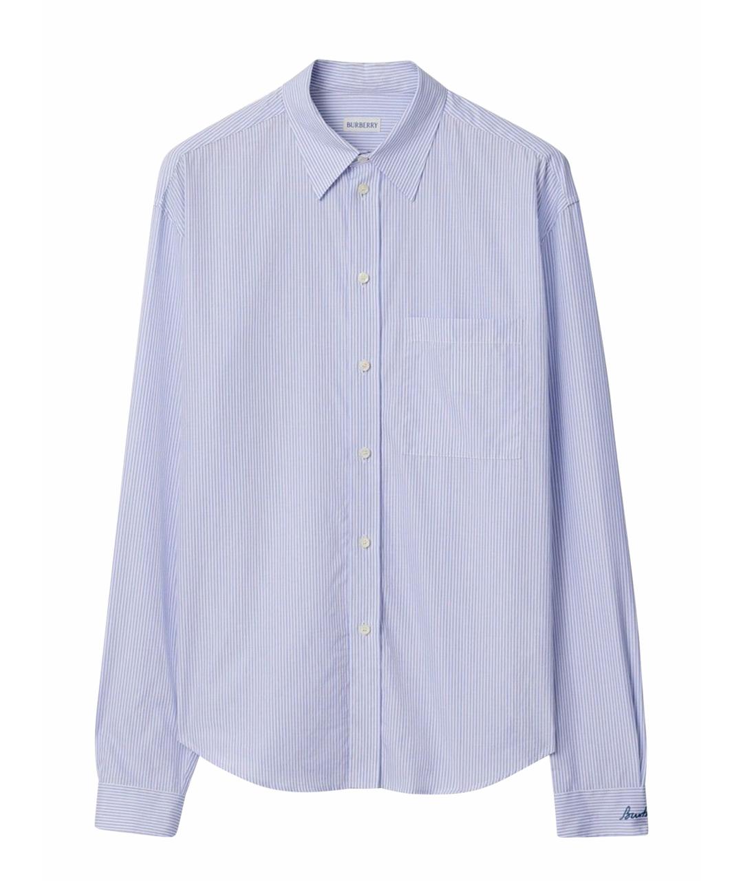 BURBERRY Голубая хлопковая кэжуал рубашка, фото 1