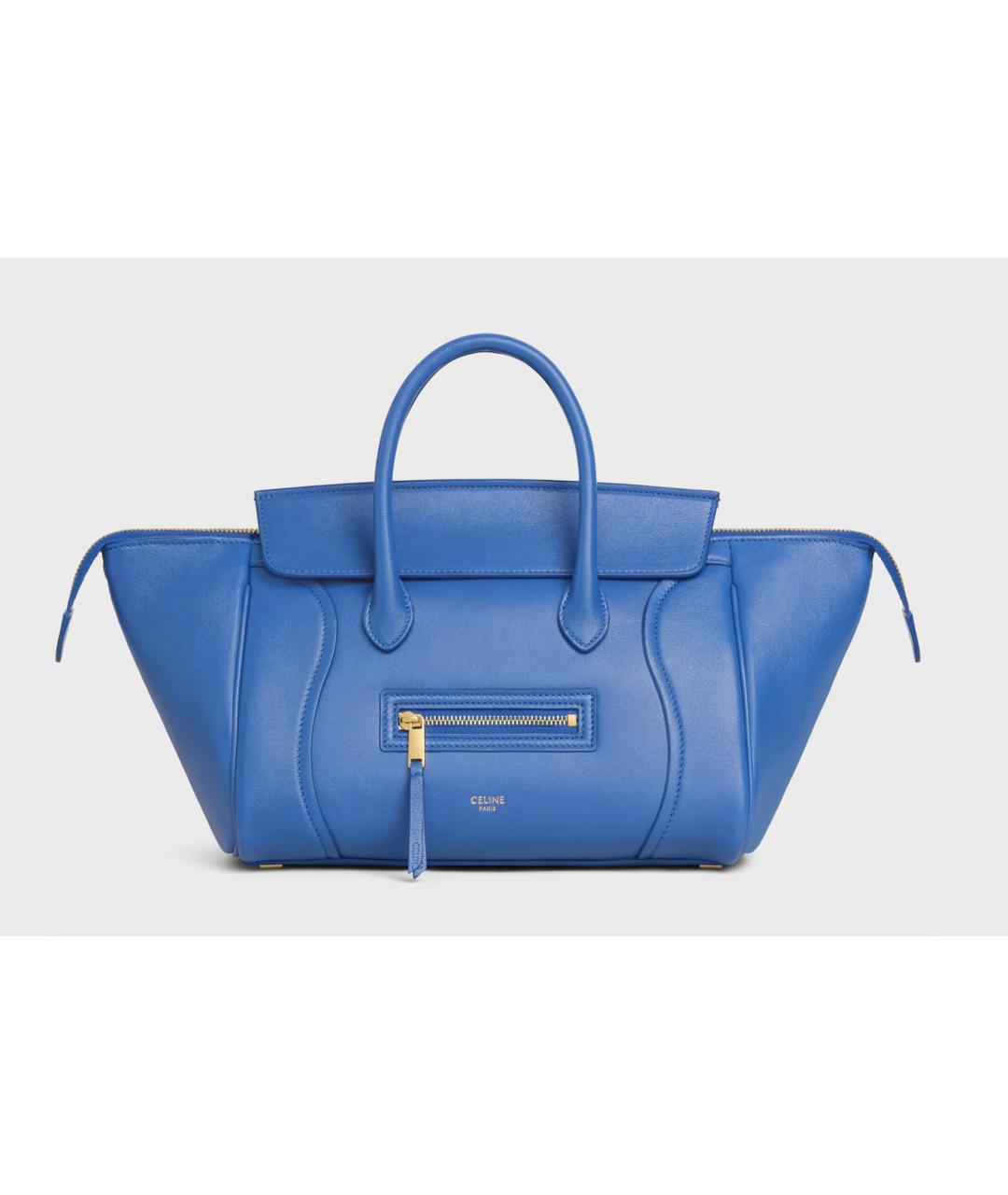 CELINE Синяя кожаная сумка тоут, фото 9